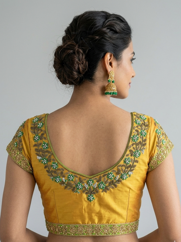 YELLOW | TAFFETA SILK| BLOUSE