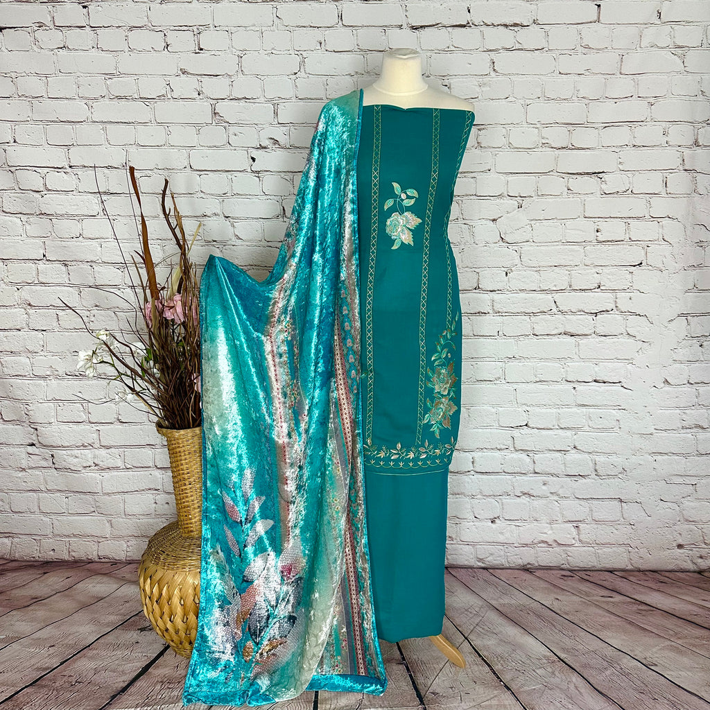 Designer Embroidered Garam Suit (V5)