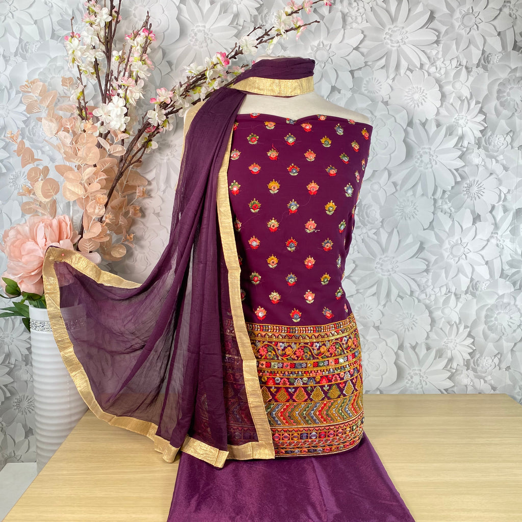 Unstitched Soft Polyester Crepe Suit