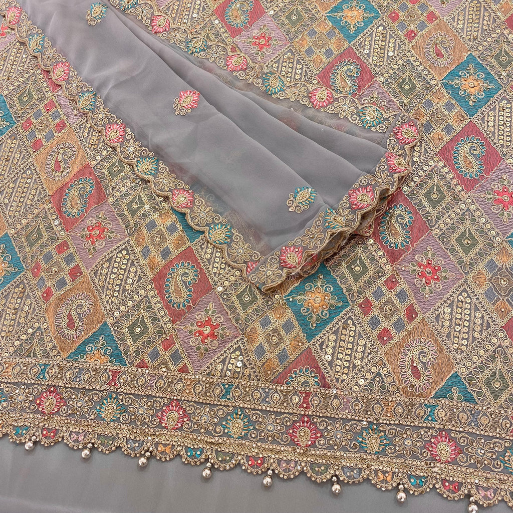 Unstitched Soft Georgette Suit (D76)