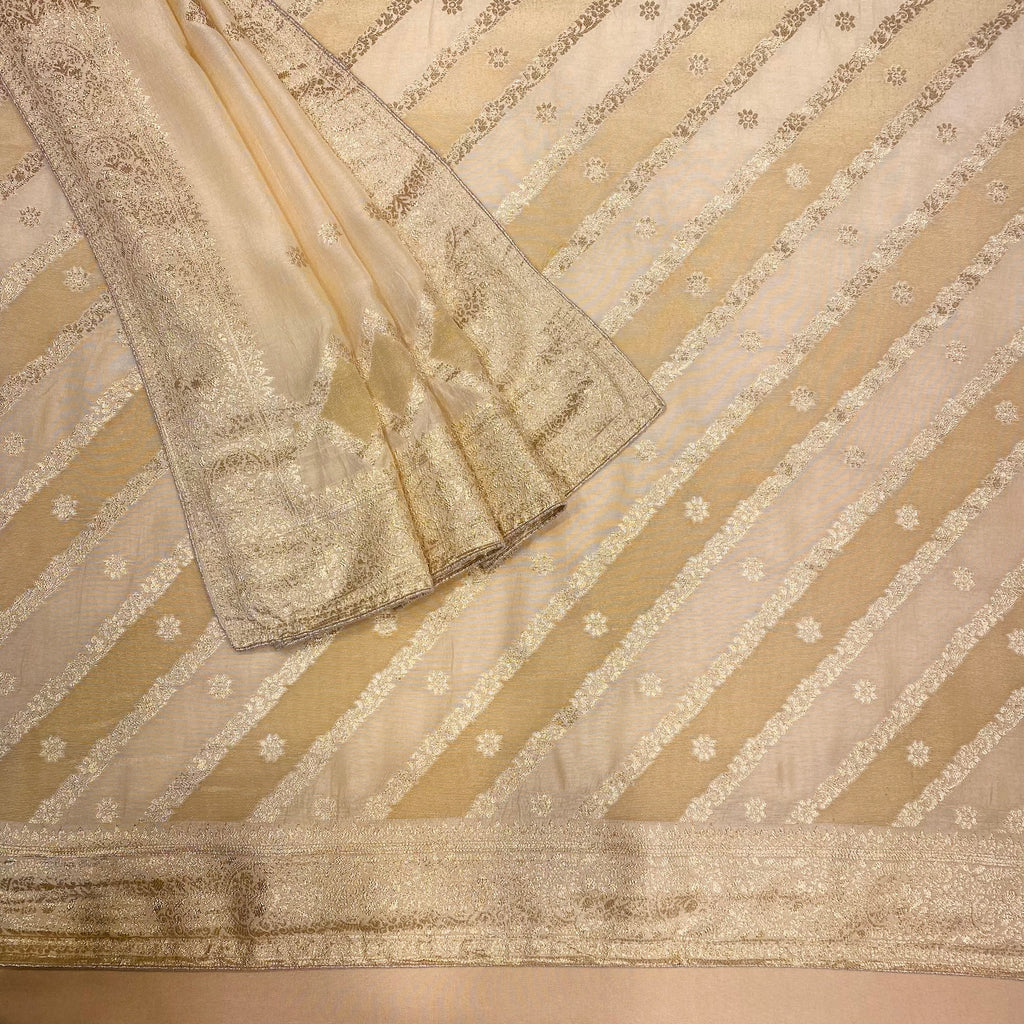 Unstitched Ornate Floral Benarsi Kameez (D10)
