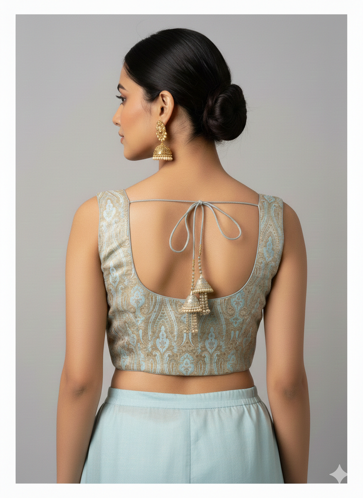 LIGHT BLUE | BROCADE | BLOUSE