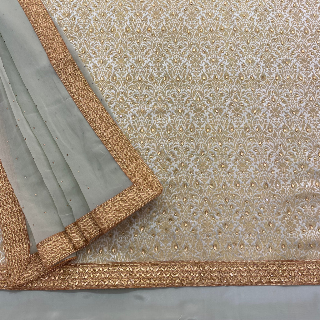 Unstitched Soft Faux Benarsi Silk Suit