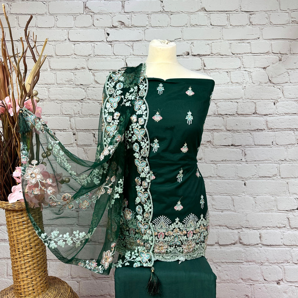 Unstitched Tulle Net Suit (D47)