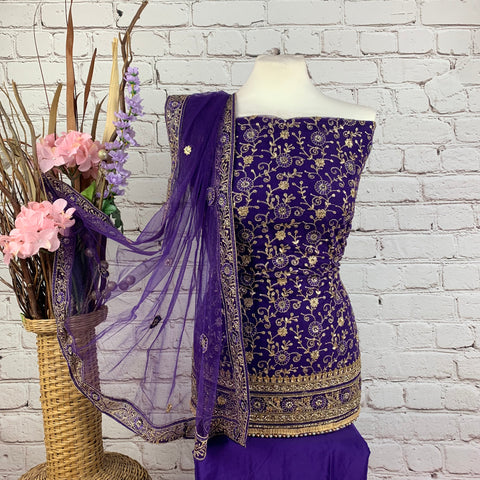 Unstitched Soft Faux Organza Suit