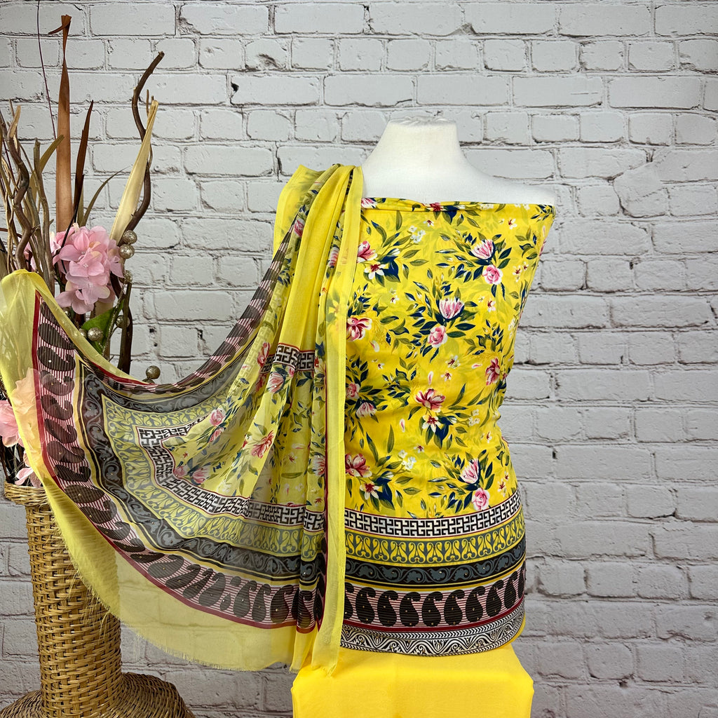 Floral Crepe Print Suit (D60)