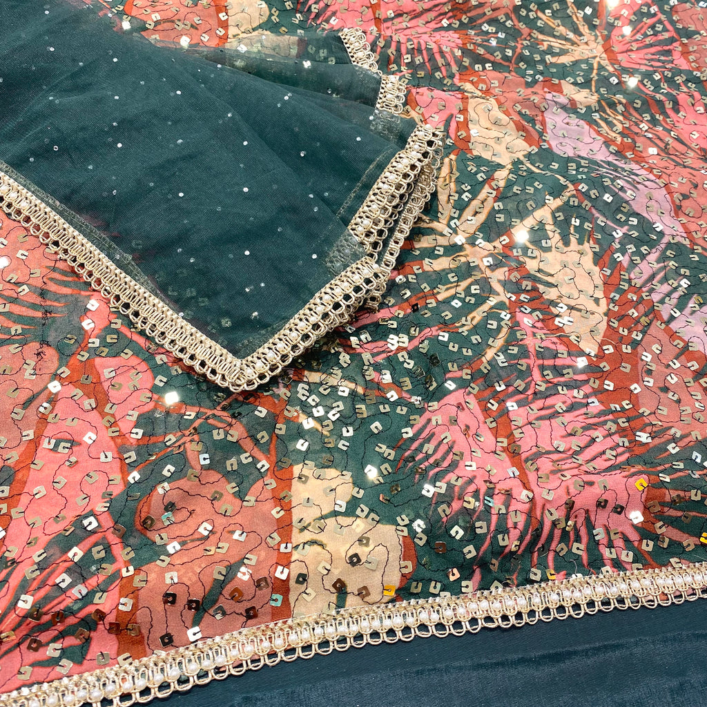 Unstitched Digital Floral print Suit (D75)