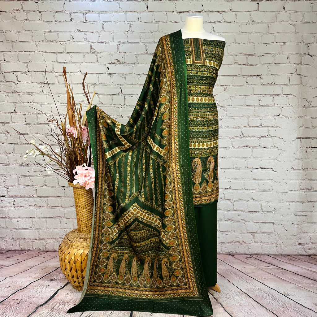 Designer Self Print Alpine Floral Garam Suit (V14)