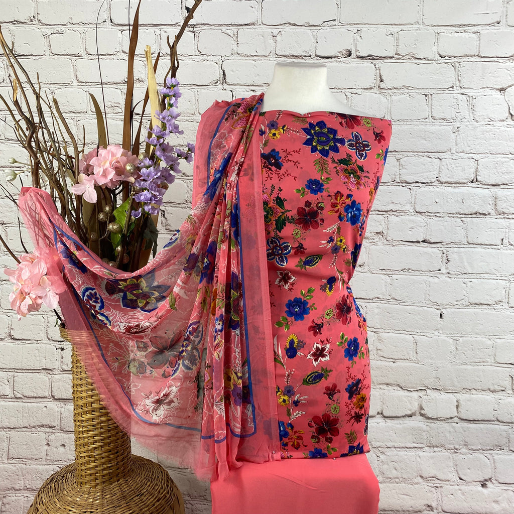 Designer Vaishali Floral Crepe Print Suit (D64)