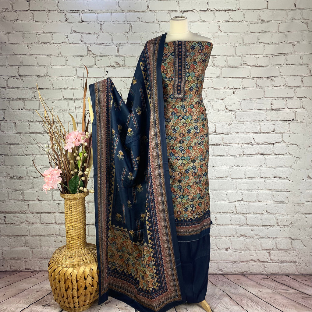 Self Print Abstract Garam Suit (V11)