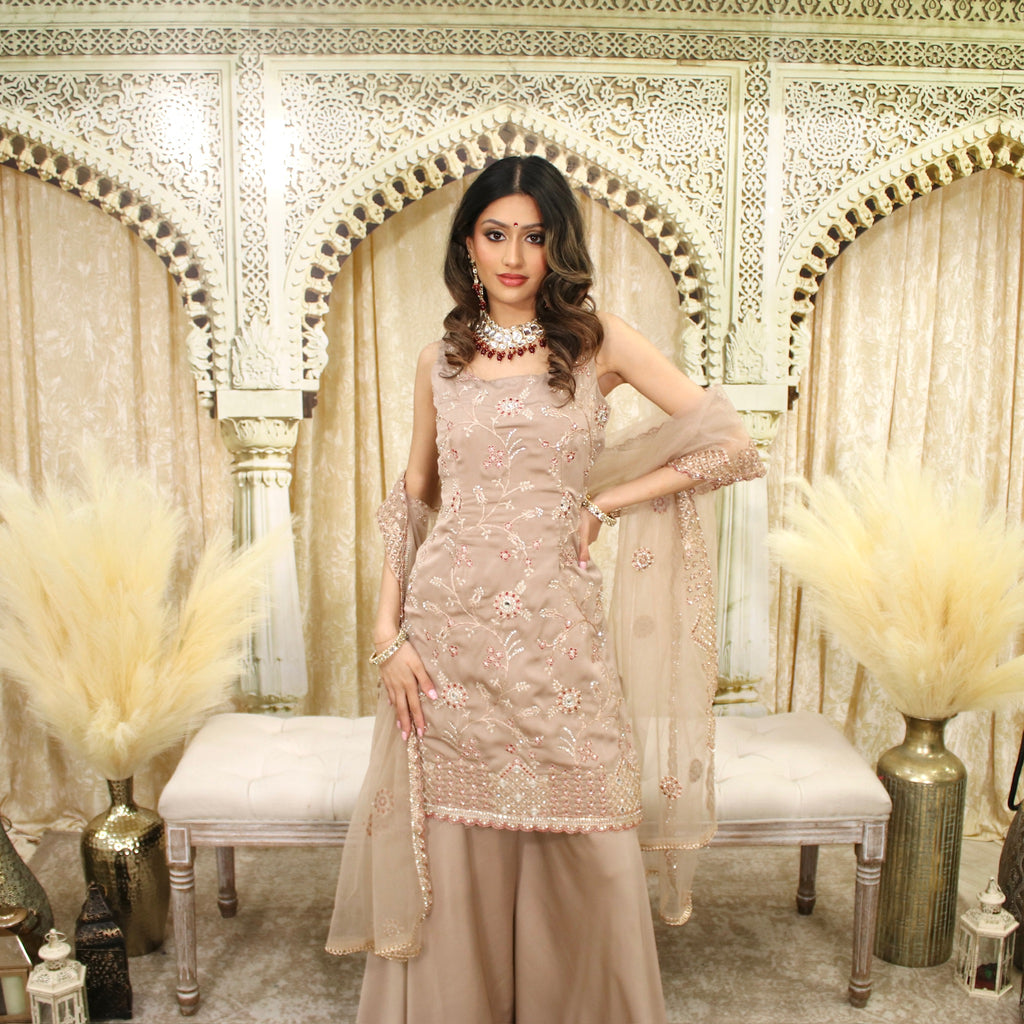 Kundan Effect Set With Maroon Bead Drops