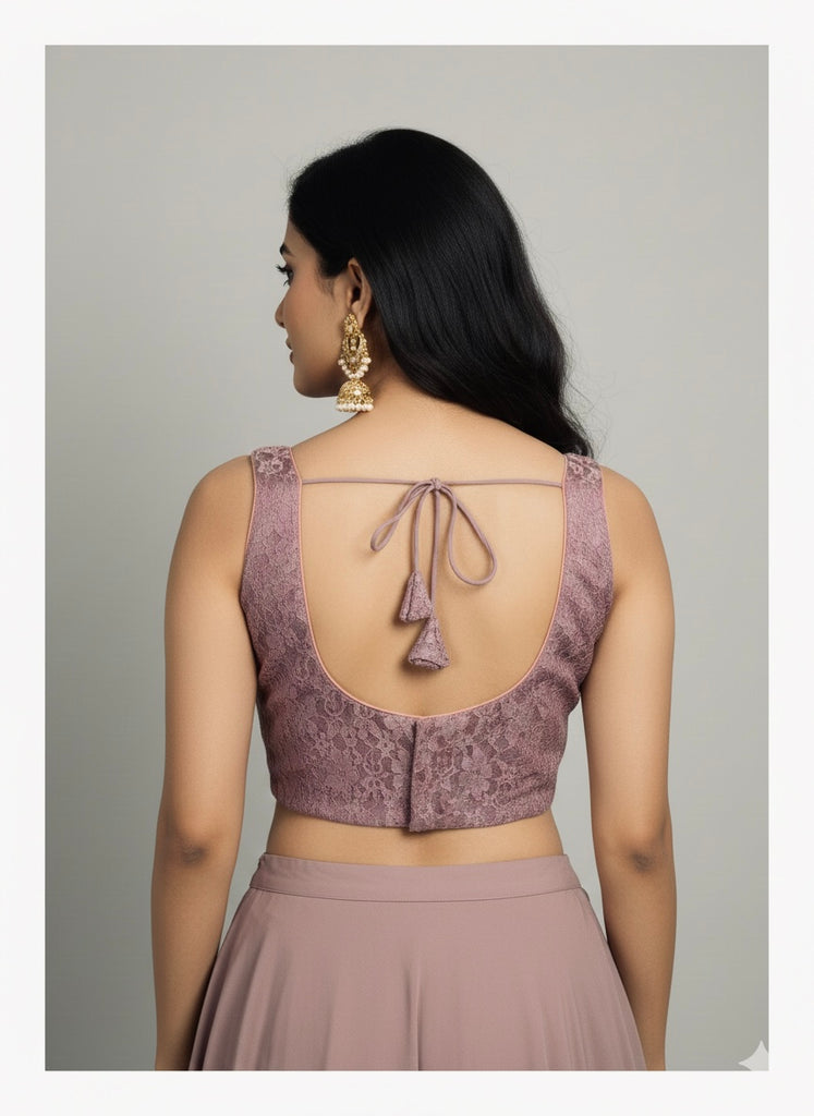 LARISSA | MAUVE LACE BLOUSE