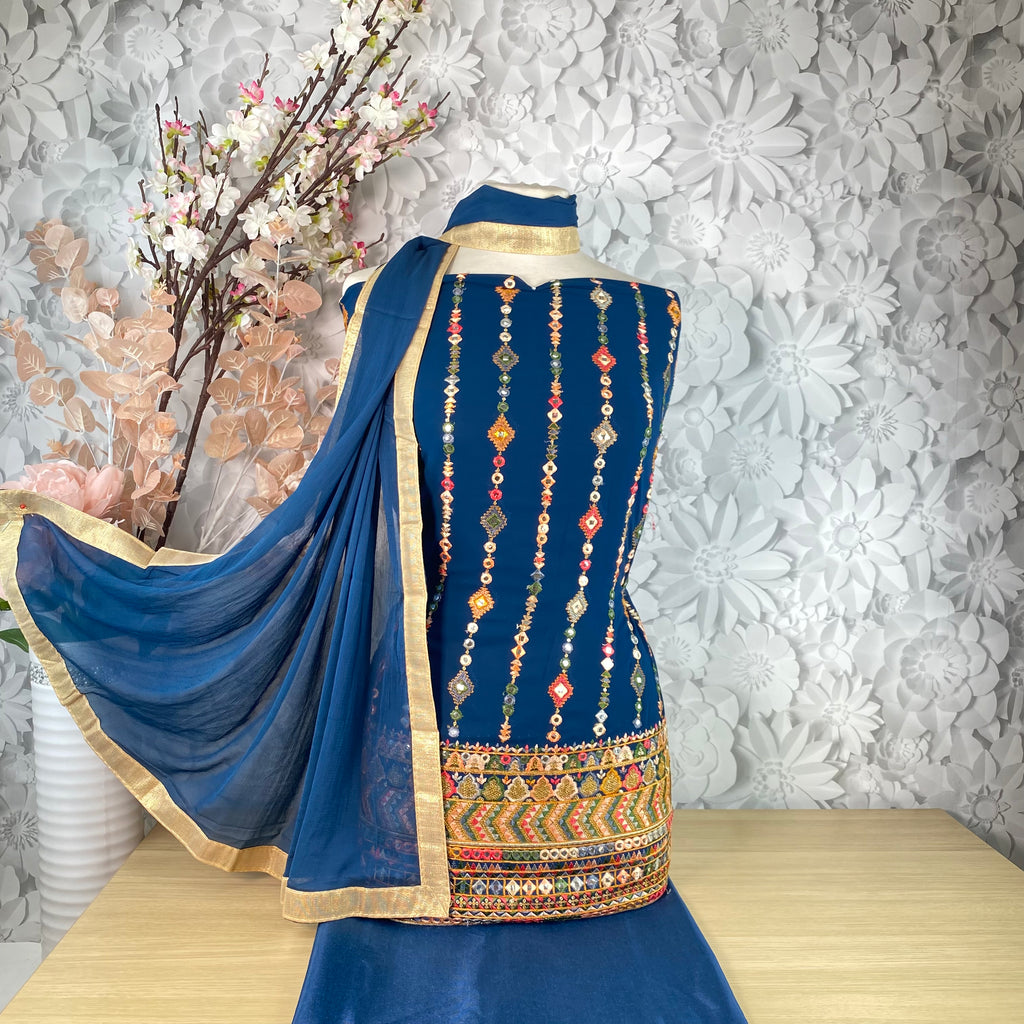 Unstitched Soft Polyester Crepe Suit