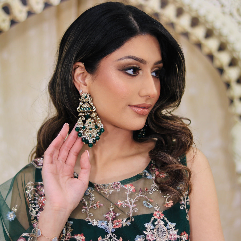 Emerald Green Statement Earrings