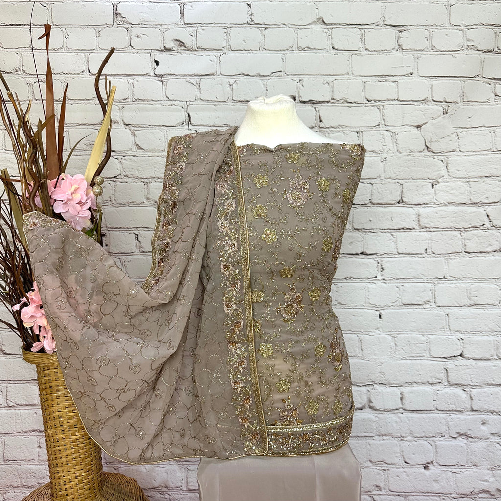 Unstitched Soft Georgette Silk Suit(D7)