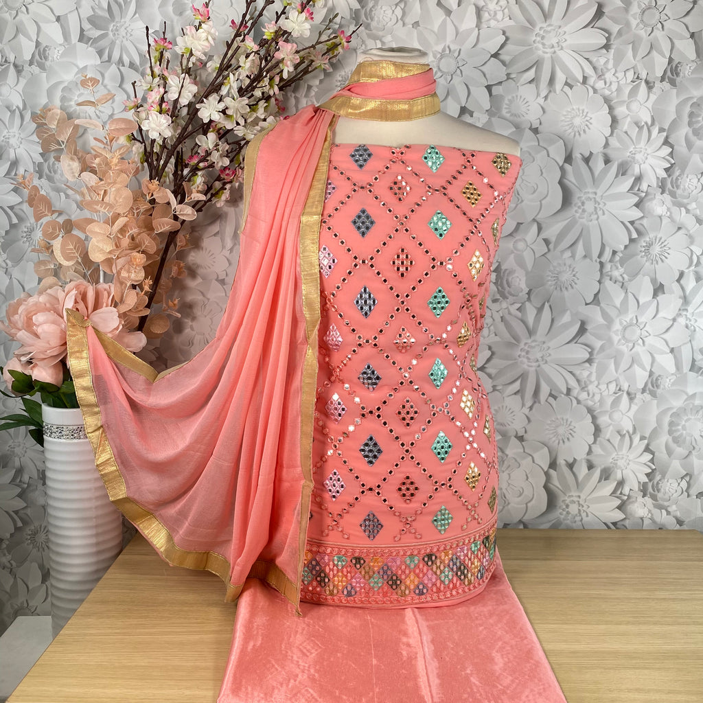 Unstitched Soft Polyester Crepe Suit