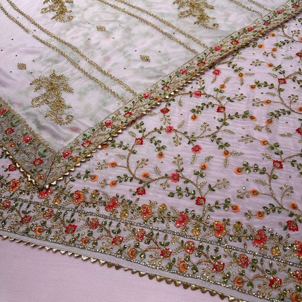 Unstitched Soft Chinnon Silk Suit (D19)