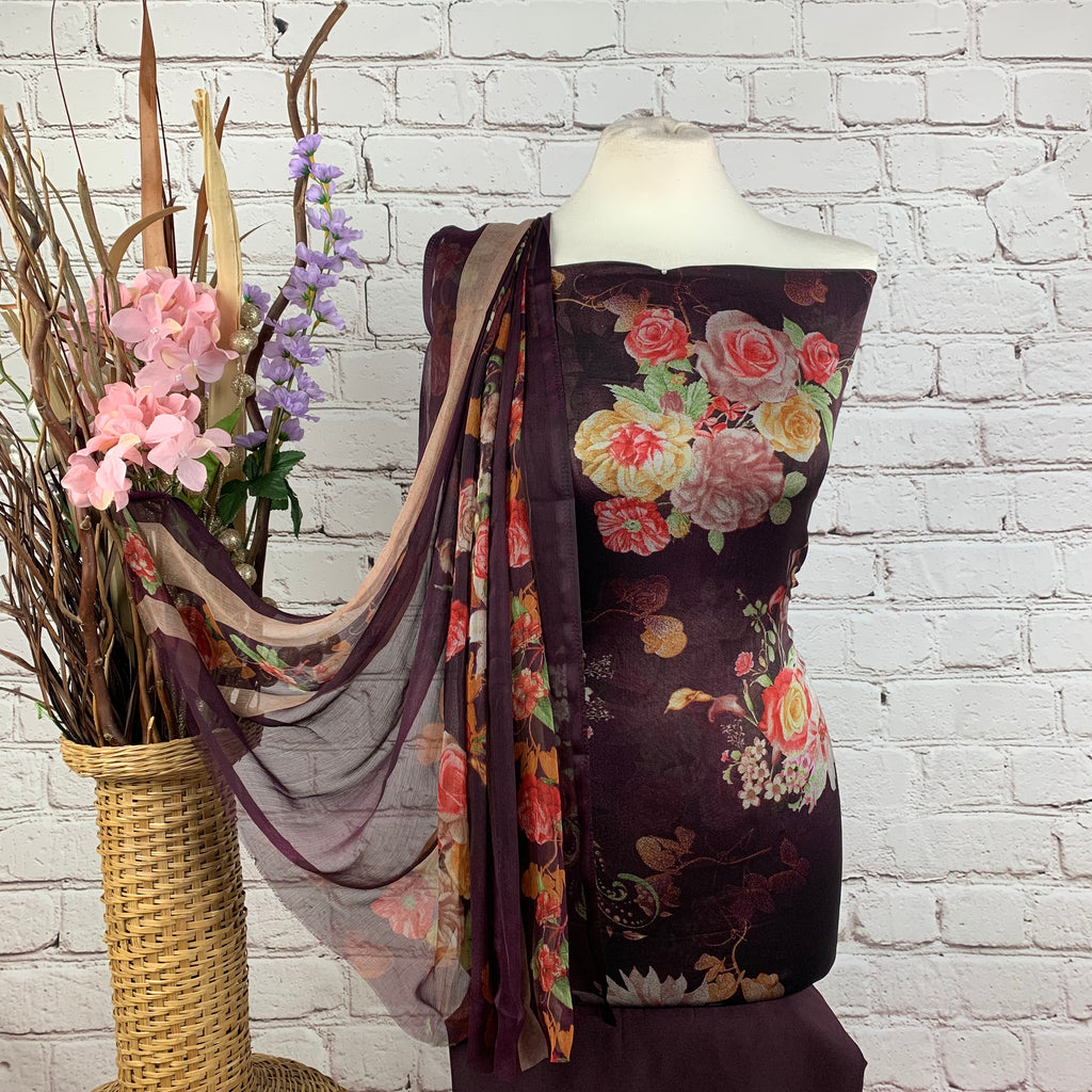 Digital Catonic Floral Print Suit