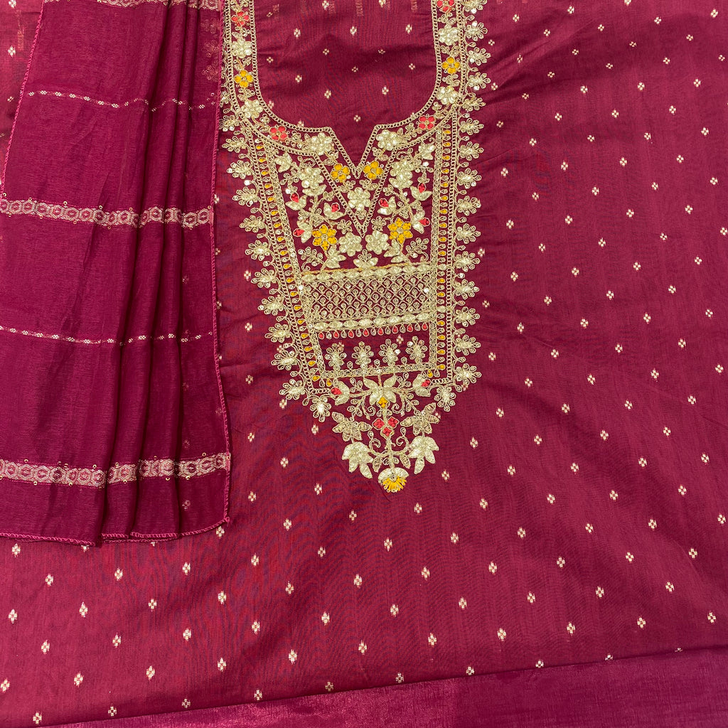 Faux Benarsi Chandheri Silk Suit