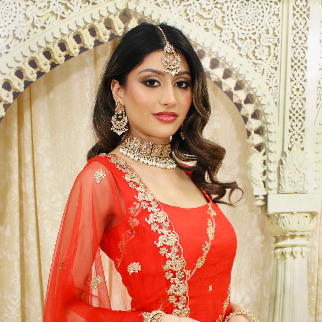 Antique Gold Choker Set With Pearls