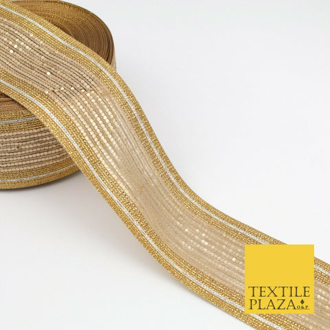 White Silver Pearl Beaded Trimming Border Ribbon Ethnic Gota Edging X304