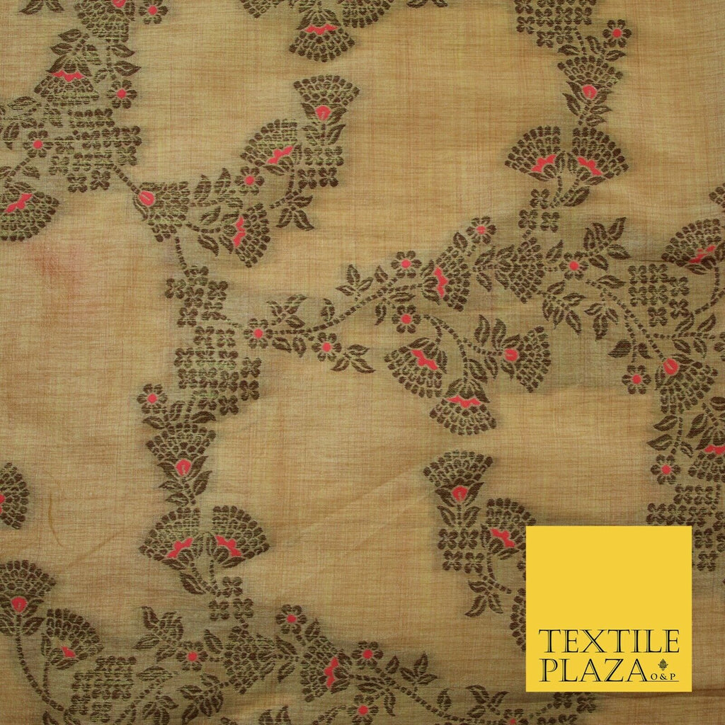 Luxury Floral Benarsi Brocade Woven Fine Dress Indian Faux Raw Silk Fancy Fabric