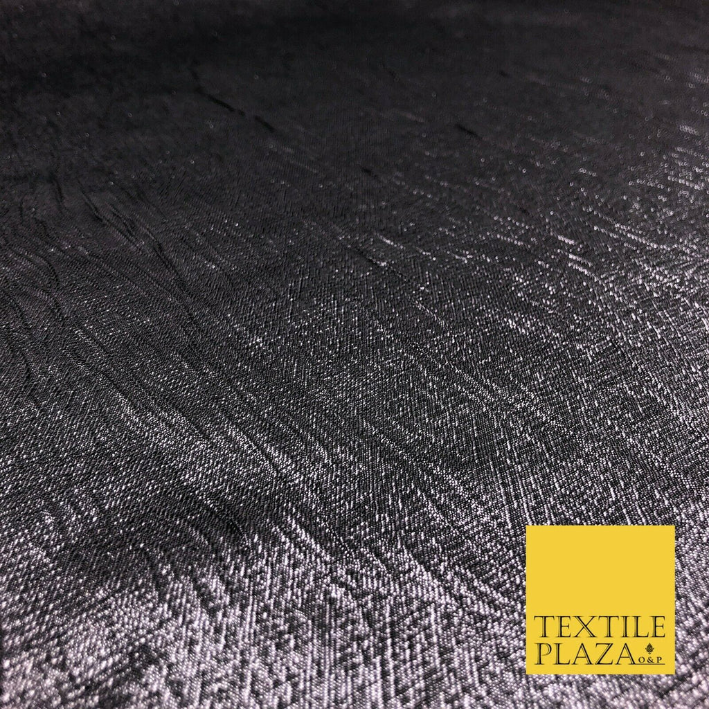 GREY MAUVE Metallic Creased Waves Wrinkle Brocade Jacquard Dress Fabric 1383