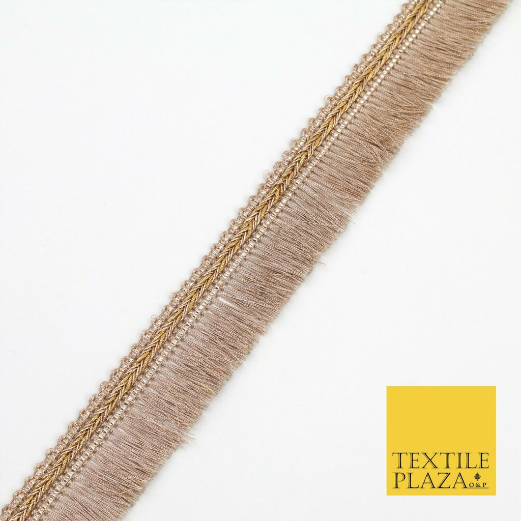 WARM GOLD Metallic Plait Fringe Tassel Trimming Gota Border Indian Ethnic X215