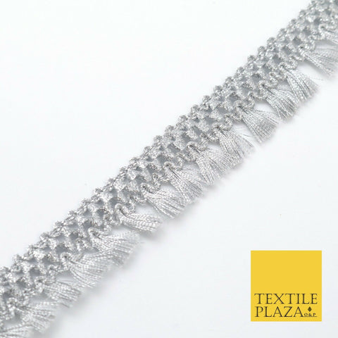 White Silver Pearl Beaded Trimming Border Ribbon Ethnic Gota Edging X304