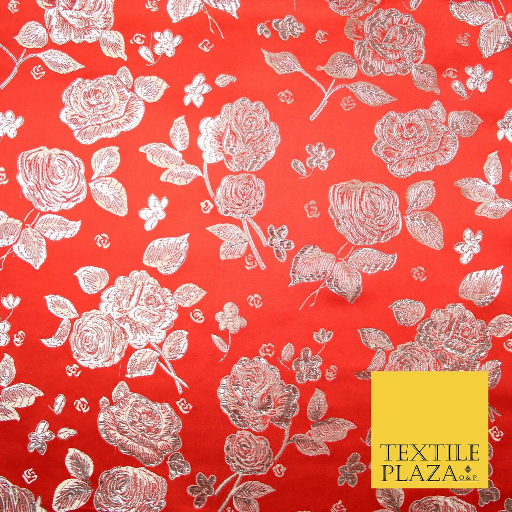 Traditional Oriental Chinese Brocade Metallic Floral Satin Jacquard Fabric 59"