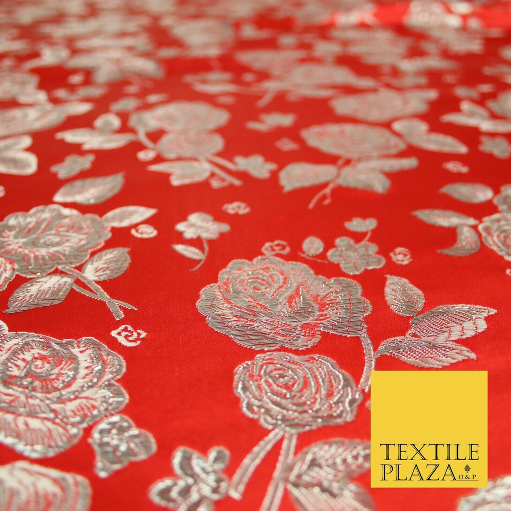 Traditional Oriental Chinese Brocade Metallic Floral Satin Jacquard Fabric 59"