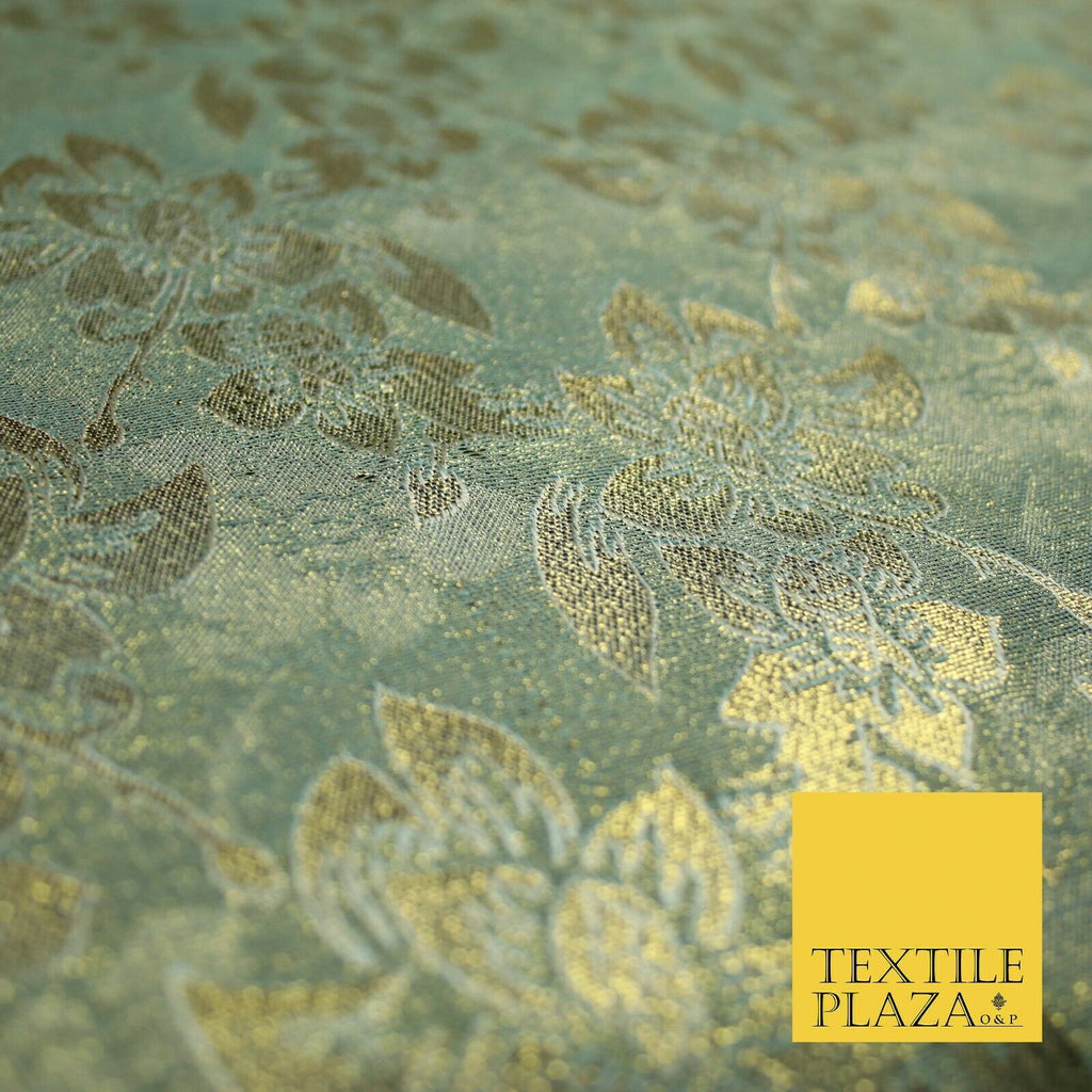 Luxury Floral Flower Mix Metallic Gold Brocade Dress Fabric 56" Wide 3 Colours