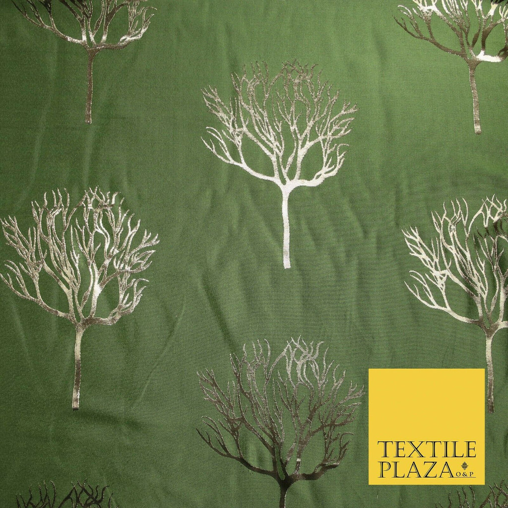 Luxury Autumnal Leafless Tree Metallic Gold Jacquard Brocade Fabric 6 COLOURS