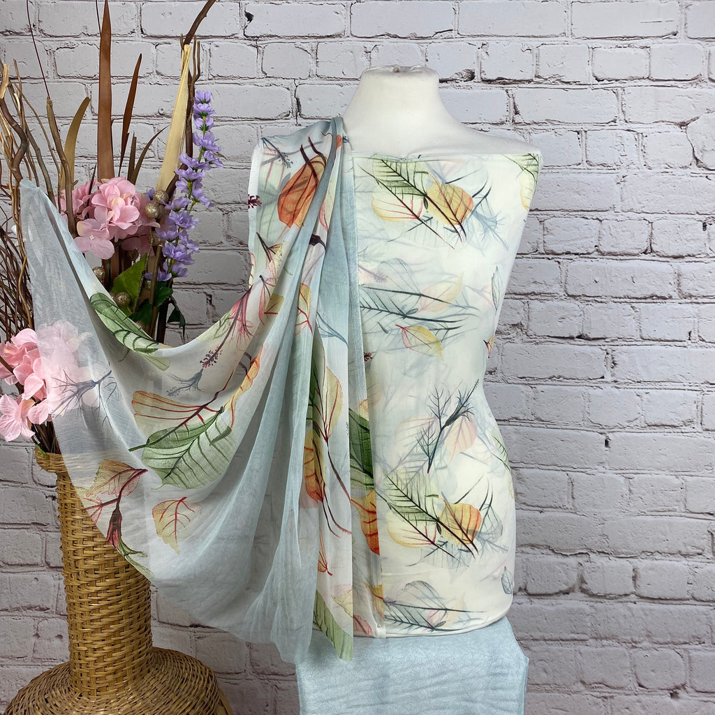 Leafy Georgette Print Suit (D65)