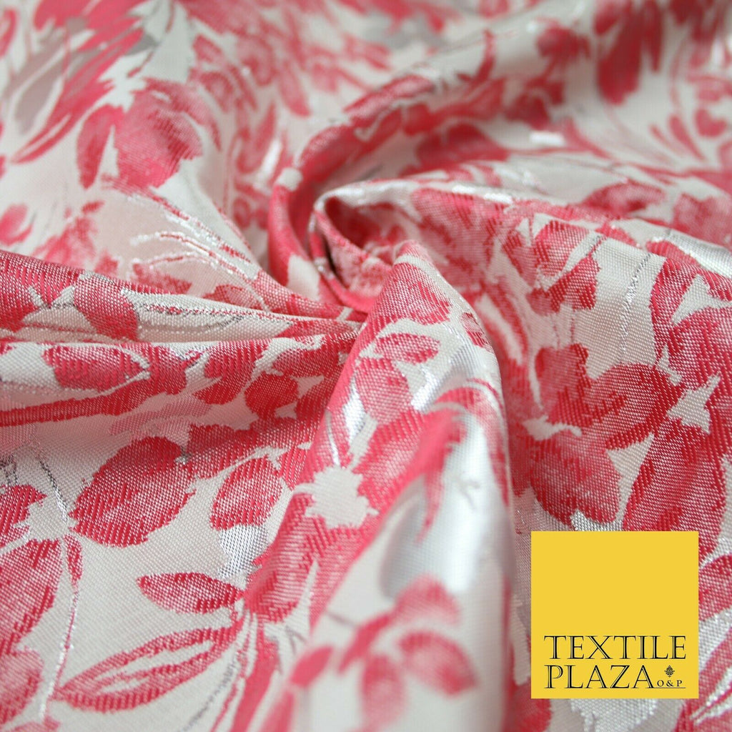 Ivory Floral Artsy Flower Petals Textured Fancy Brocade Jacquard Dress Fabric