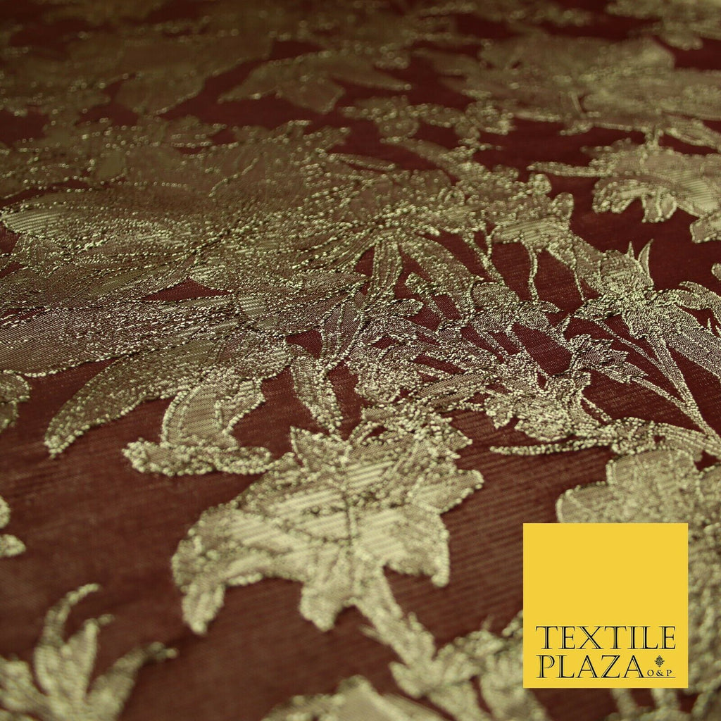 Green Brown Peach Luxury Textured Gold Floral Rose Brocade Dress Fabric Metallic
