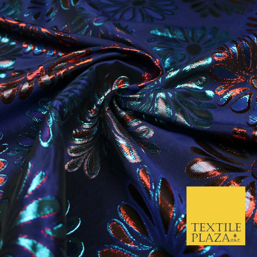 Floral Firework Splash Metallic Textured Brocade Jacquard Dress Fabric 58"