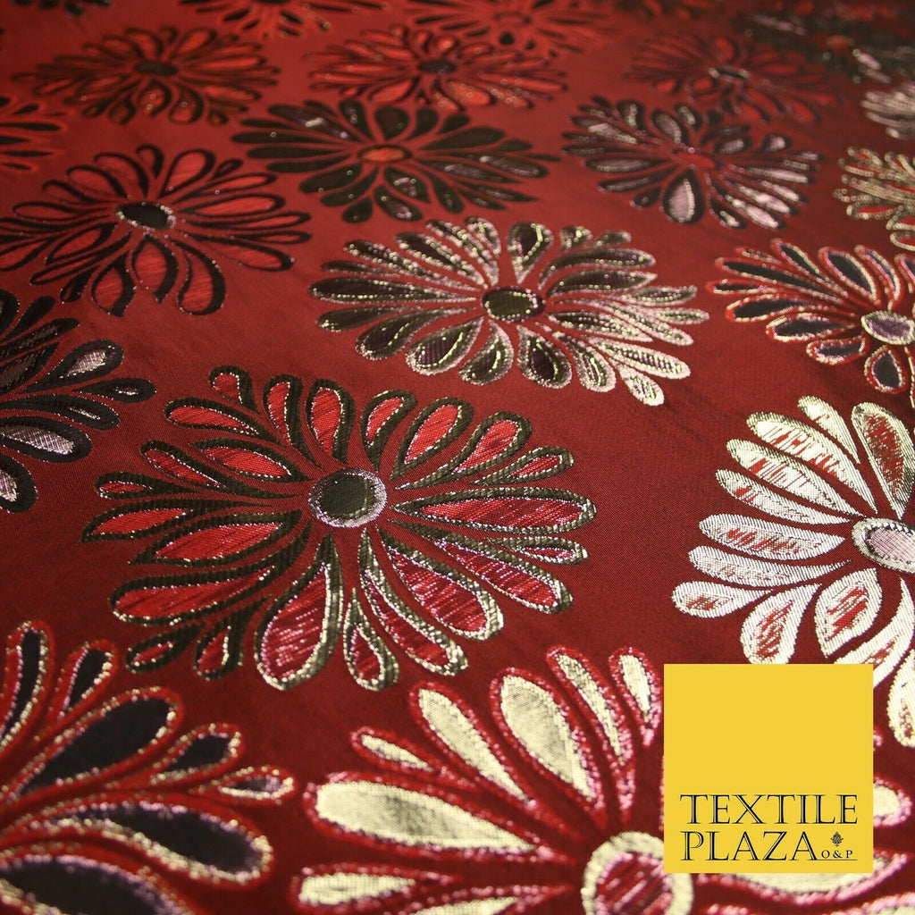 Floral Firework Splash Metallic Textured Brocade Jacquard Dress Fabric 58"