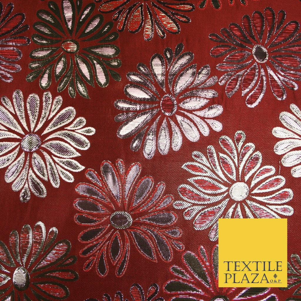 Floral Firework Splash Metallic Textured Brocade Jacquard Dress Fabric 58"