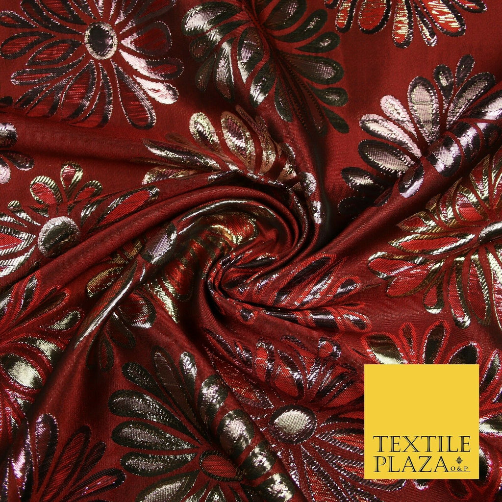 Floral Firework Splash Metallic Textured Brocade Jacquard Dress Fabric 58"