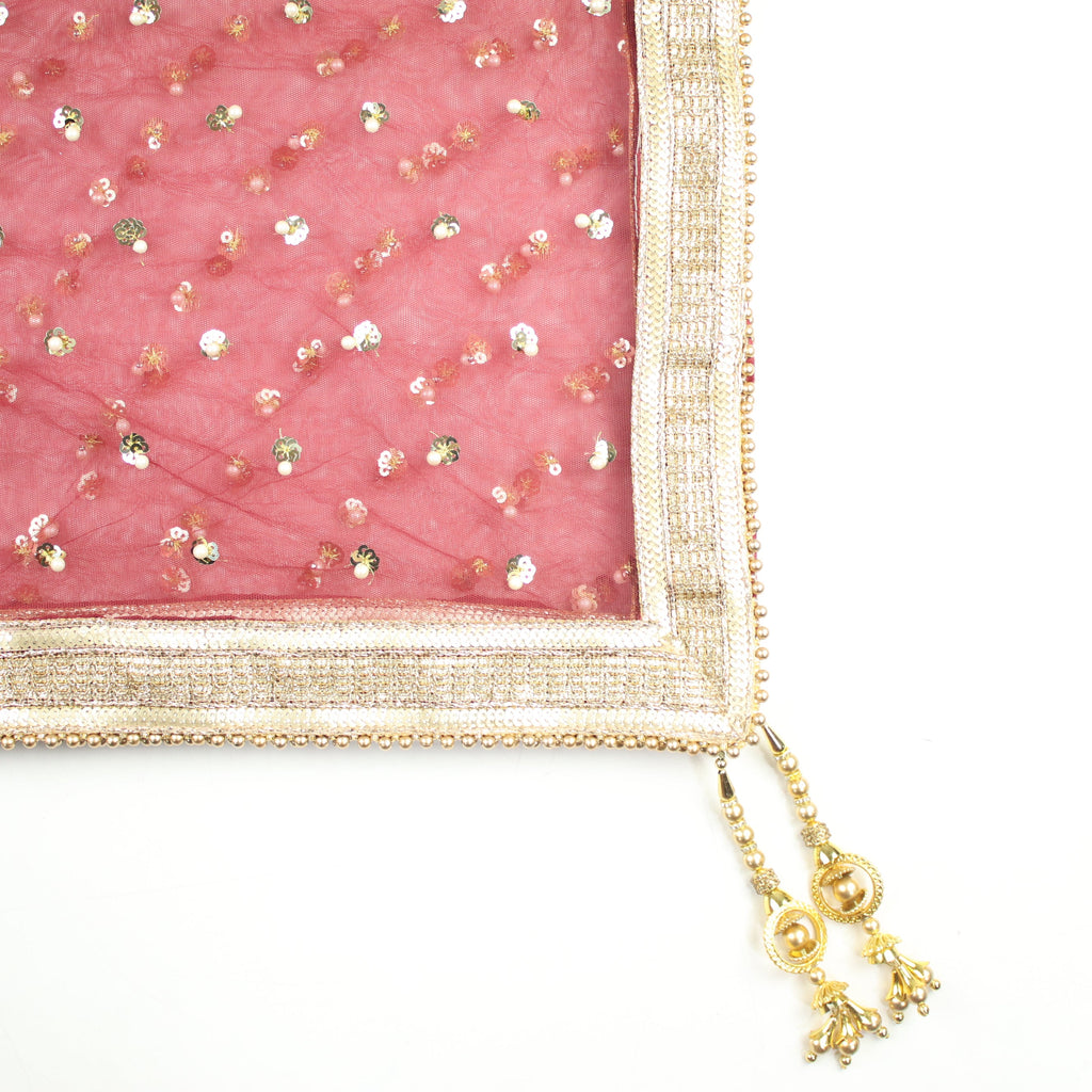 THE DONNA DUPATTA - DEEP MAROON