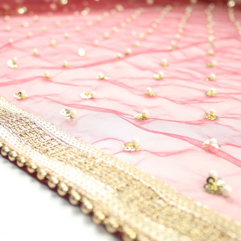 THE DONNA DUPATTA - DEEP MAROON