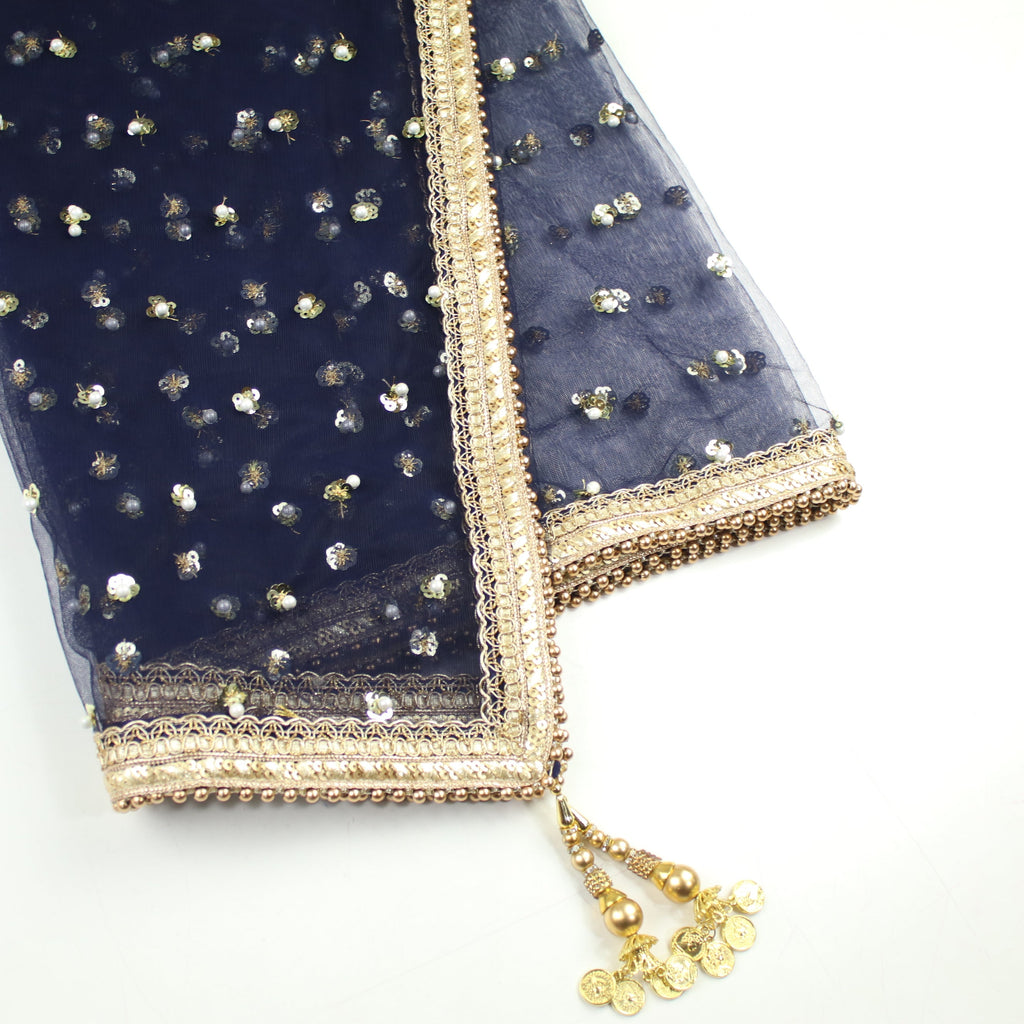 THE DONNA DUPATTA - NAVY BLUE