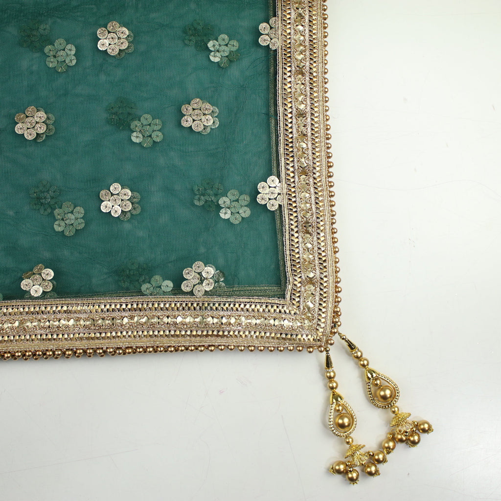 THE ELISHA DUPATTA - BOTTLE GREEN