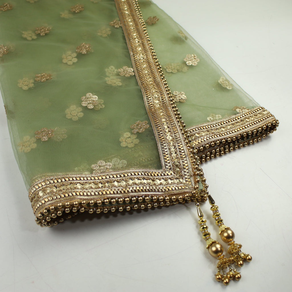 THE ELISHA DUPATTA - SAGE GREEN