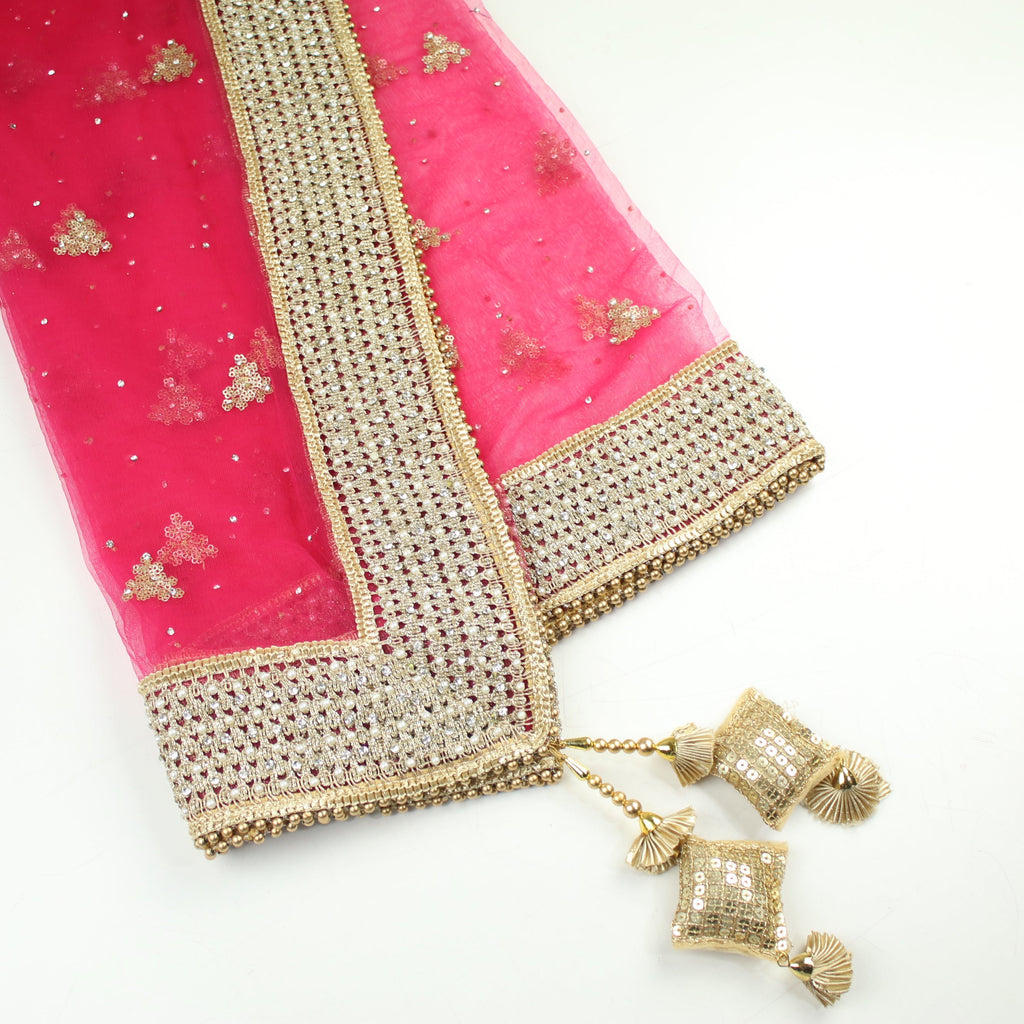 THE RHEA DUPATTA - CERISE PINK