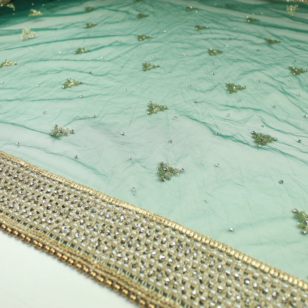 THE RHEA DUPATTA - FOREST GREEN