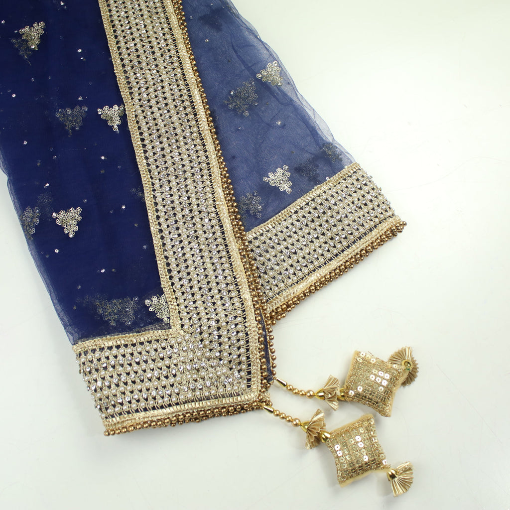 THE RHEA DUPATTA - NAVY BLUE