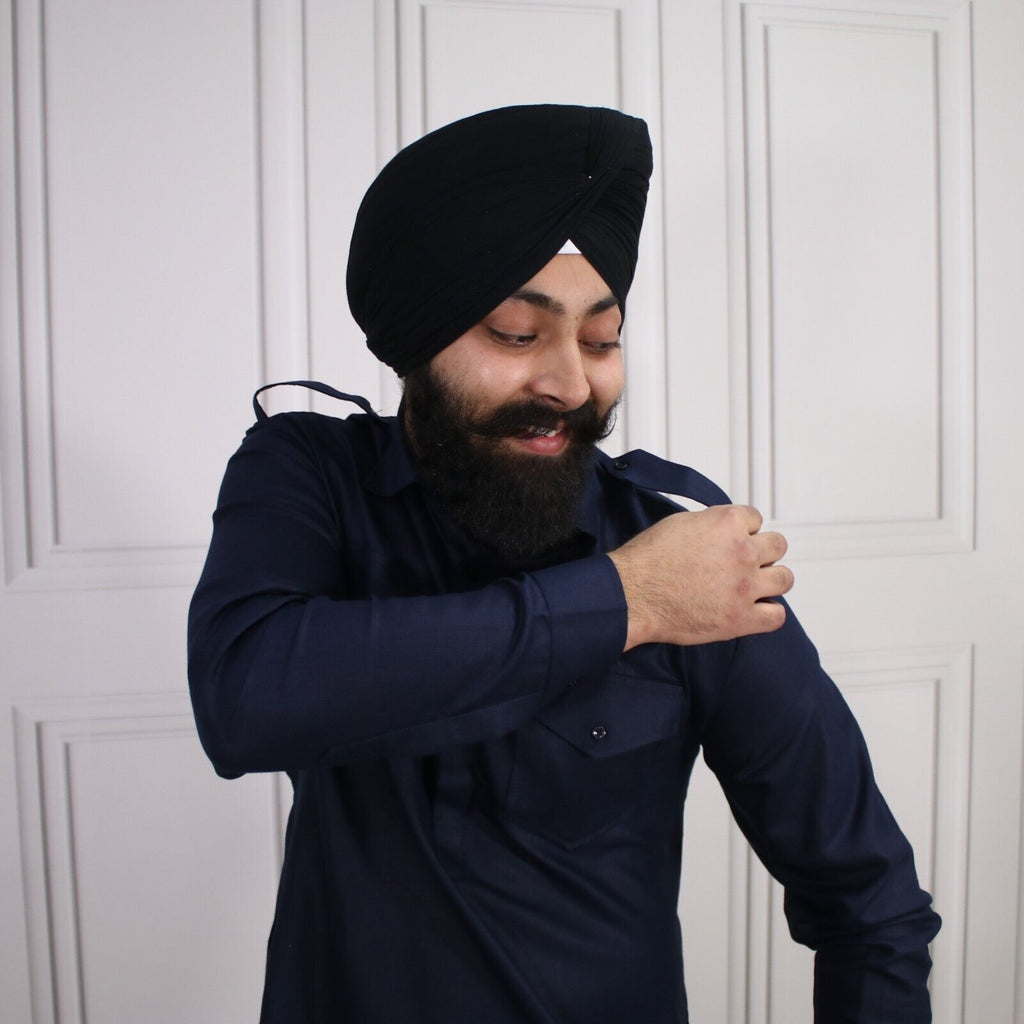 4 COLOURS - Mens Tab Kurta Pajama Cotton Indian Punjabi Asian Shirt Jago Sangeet