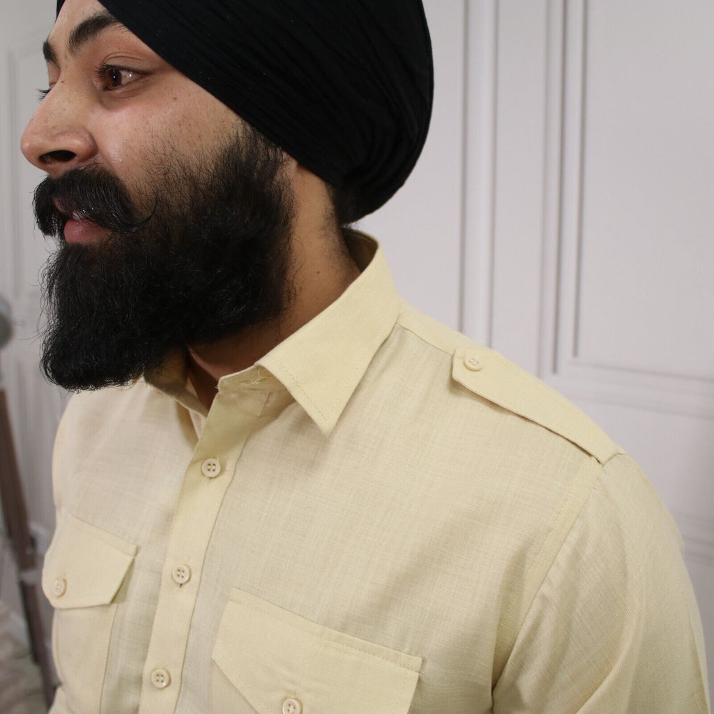 4 COLOURS - Mens Tab Kurta Pajama Cotton Indian Punjabi Asian Shirt Jago Sangeet